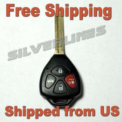 Uncut 2006-2008 toyota camry 4 button remote case key keyless entry shell t4