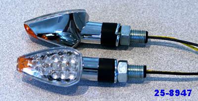 K&s tech led stalk marker lights chrome turn signal 25-8947