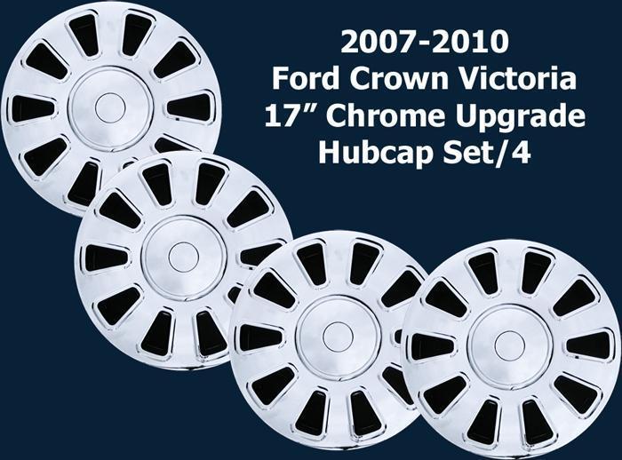 '07 08 09 10 ford crown victoria 17" 77036-c chrome upgrade hubcaps set of 4 new