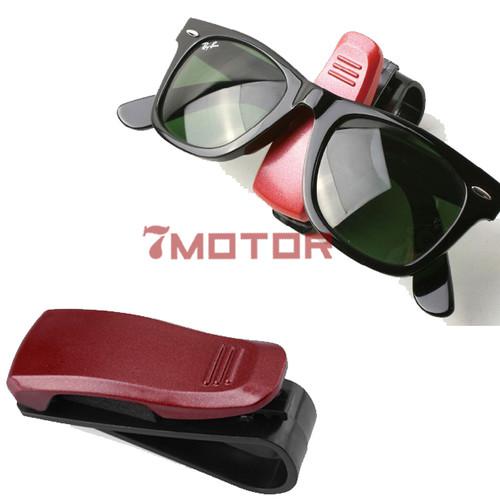 New red car vehicle sun visor eyeglasses sunglasses holder clip ticket card clip