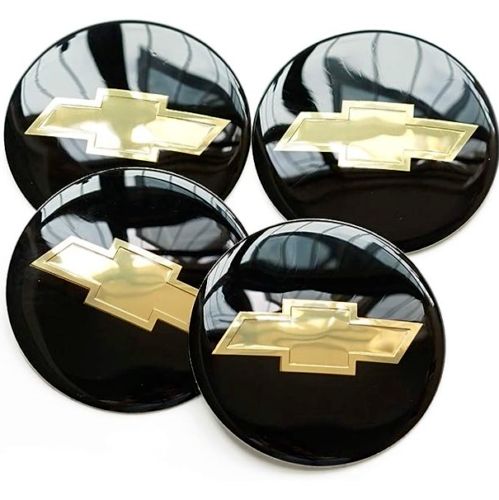 Set of 4 black wheel center stickers 56mm for chevy lgt-xfl-b-56