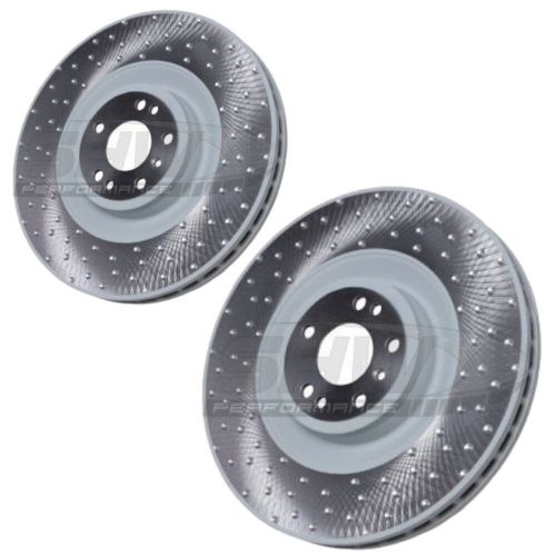 Shw performance front drilled brake discs 390x36mm x2 for mercedes ml63 amg w164