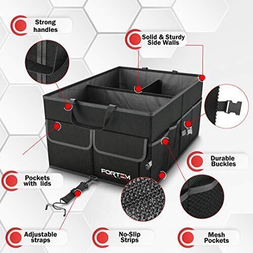 Fortem car boot organiser, storage accessories, collapsible multi compartment