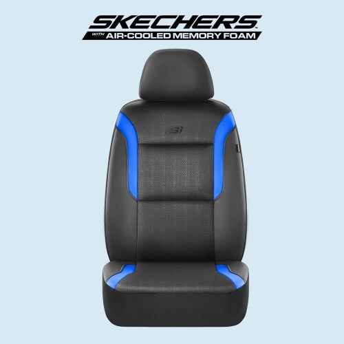 2-skechers memory foam™ car seat covers, air cool mesh thick for most cars, vans