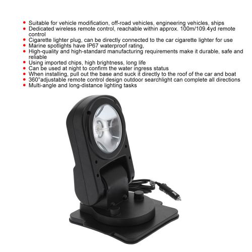 55w 12v searchlight 360° hid folding remote spot light for vehicle boat mari spm