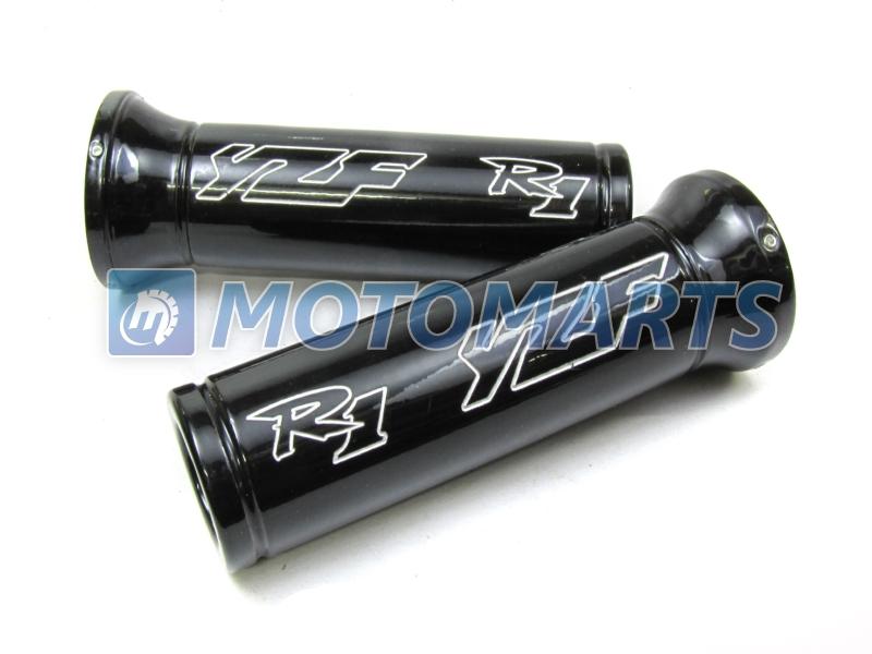 7/8" 22mm black handlebar hand grips for yamaha yzfr1 1000 r1 yzf engraved