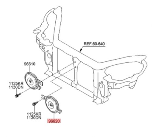 Oem 96620-2m000 horn assy-high pitch for hyundai genesis coupe 2009~2016 usps