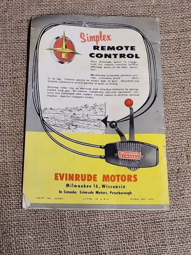 Vtg. evinrude fleetwin 7.5hp models 7522/23 owners manual 1950&#039;s