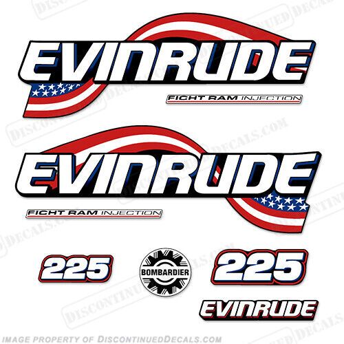 Fits evinrude 225hp flag series decals