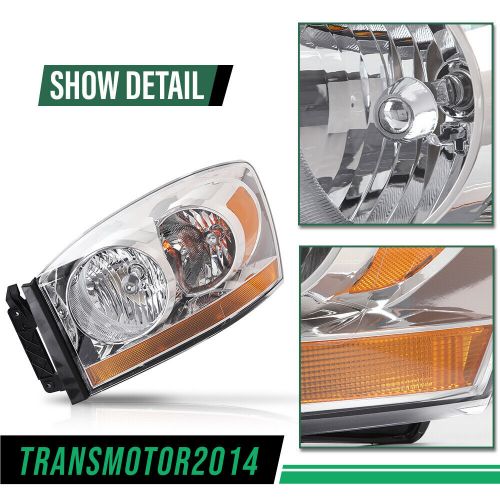 Headlights chrome/amber headlamp pair fit for 2006-2009 dodge ram 1500 2500 3500