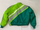 Vintage arctic cat racing snowmobile jacket coat 2x &amp; bibs green arcticwear xxl