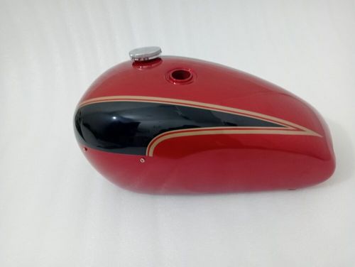 Fit for triumph t140 red &amp; black painted steel petrol fuel gas tank +cap