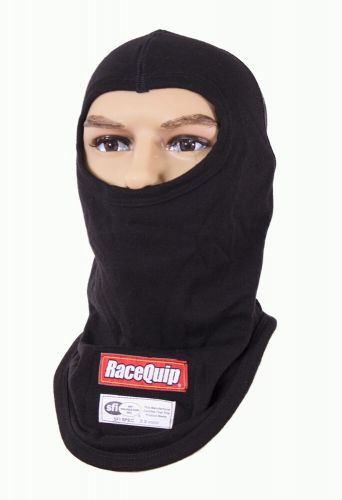 Racequip sfi 3.3 fire retardant underwear head sock balaclava adult black 433991