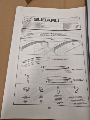 E3610fj600 door visor 5d subaru impreza genuine oem part