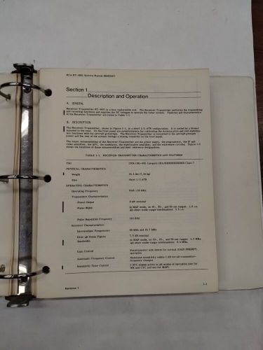 Rca rt-4001 receiver-transmitter master item mi-585200 maintenance manual-origin