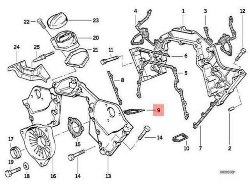 Oem bmw e31 e32 coupe timing cover gasket asbestos-free 11141733430 genuine