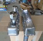 Race car, sbc , moroso valve covers,tall polished aluminum, w/breathers