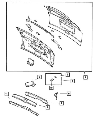 Genuine mopar lift-gate opening extension right 5109042ab