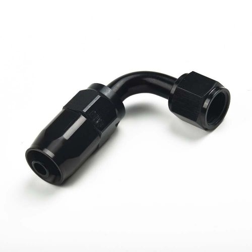 An -6 (6an jic an6) 90 degree push-on socketless fuel hose fitting black