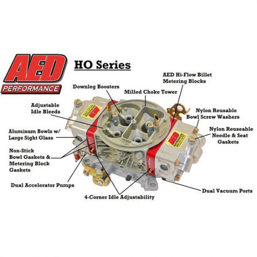 Aed performance 650ho-bk double pumper carburetor, black