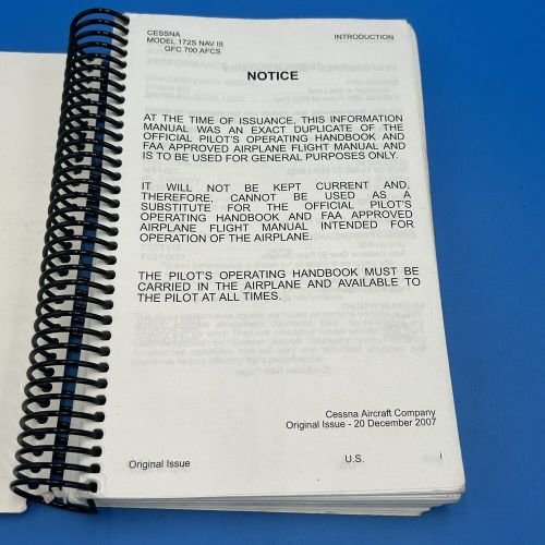 Cessna 172s skyhawk information manual original 2007 nav lll 3 avionics gfc 700