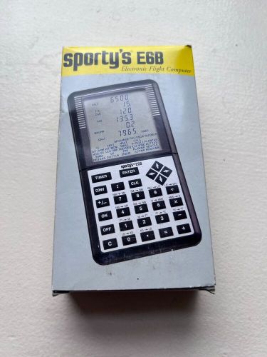 Sporty’s electronic e6b flight computer calculator w/ case, manual and box