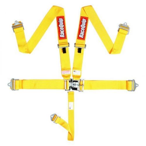 Racequip polyester webbing 5 point latch and link harness set yellow 711031