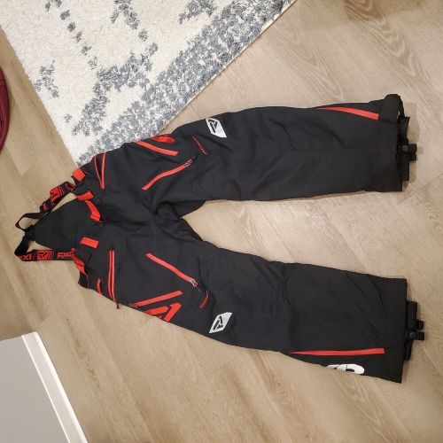 New - fxr mens mission lite pant - bib snowmobile - large / black - red