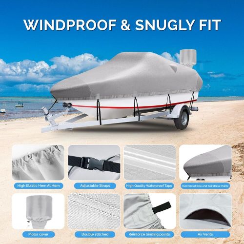 Boat cover, 17&#039;-19&#039; heavy duty 1200d polyester canvas trailerable boat covers,uv