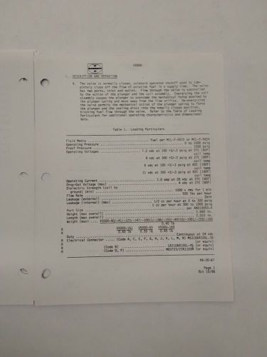 Garrett solenoid shutoff valve part no v5000 overhaul with illustrated parts