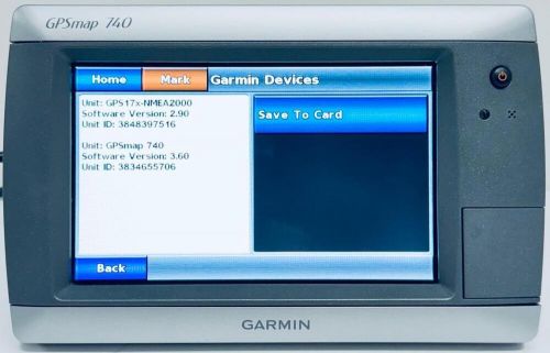 Garmin gpsmap 740 gps display