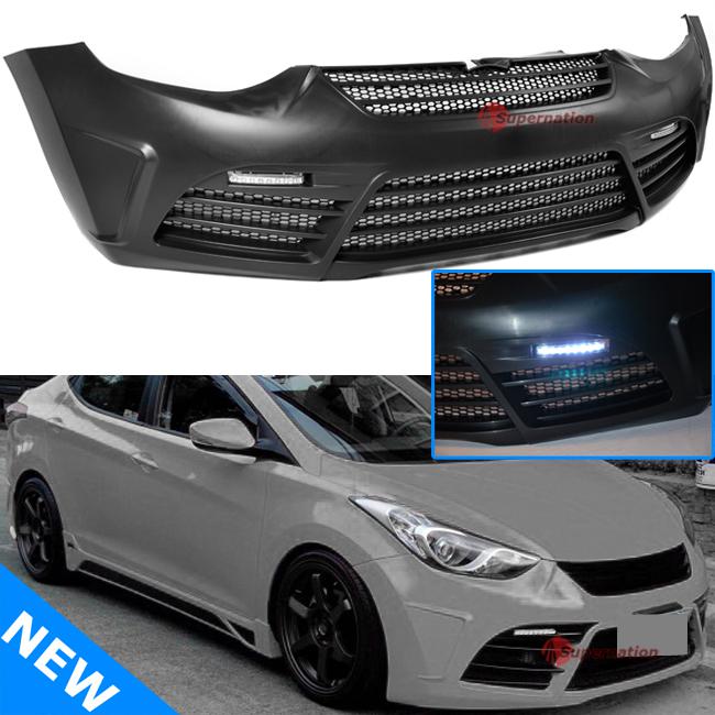 For 11-13 hyundai elantra front bumper cover conversion d-mr styl drl lamp light