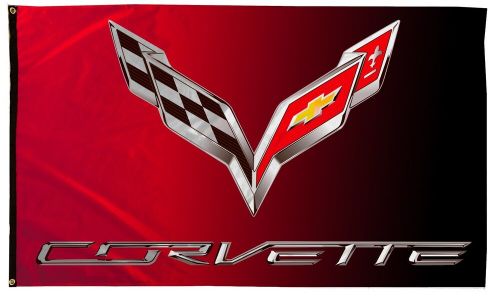 Corvette c7 black &amp; red banner landscape with eyelets 5 x 3 ft 150 x 90 cm