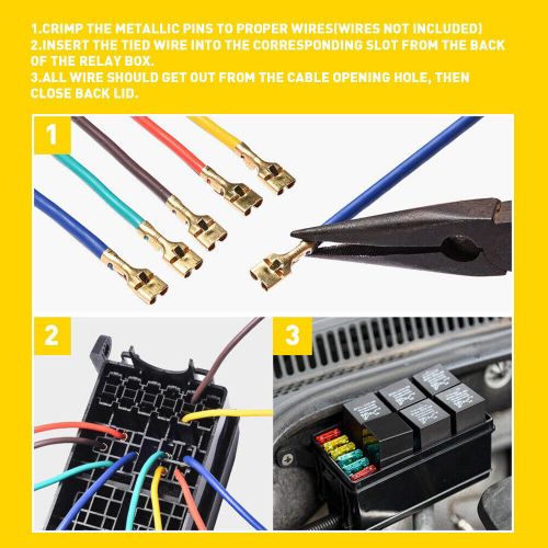 Universal automotive fuse relay 12-slot holder 6 relay box 6relays atc/ato fuses