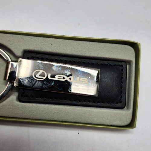 Lexus keychain keyring metal &amp; leather car accessories black silver