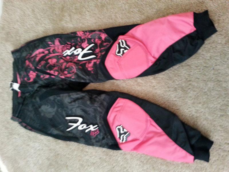 Brand new fox motocross racing girls kids 180 race pants size 26 10/26 !!!