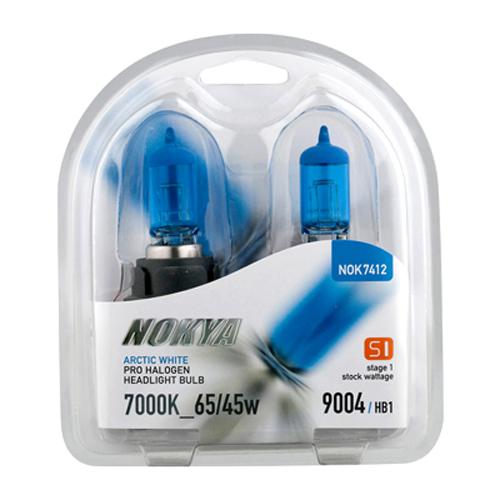 Nokya arctic white 9004 / hb1 65/ 45w halogen headlight bulbs + free gift