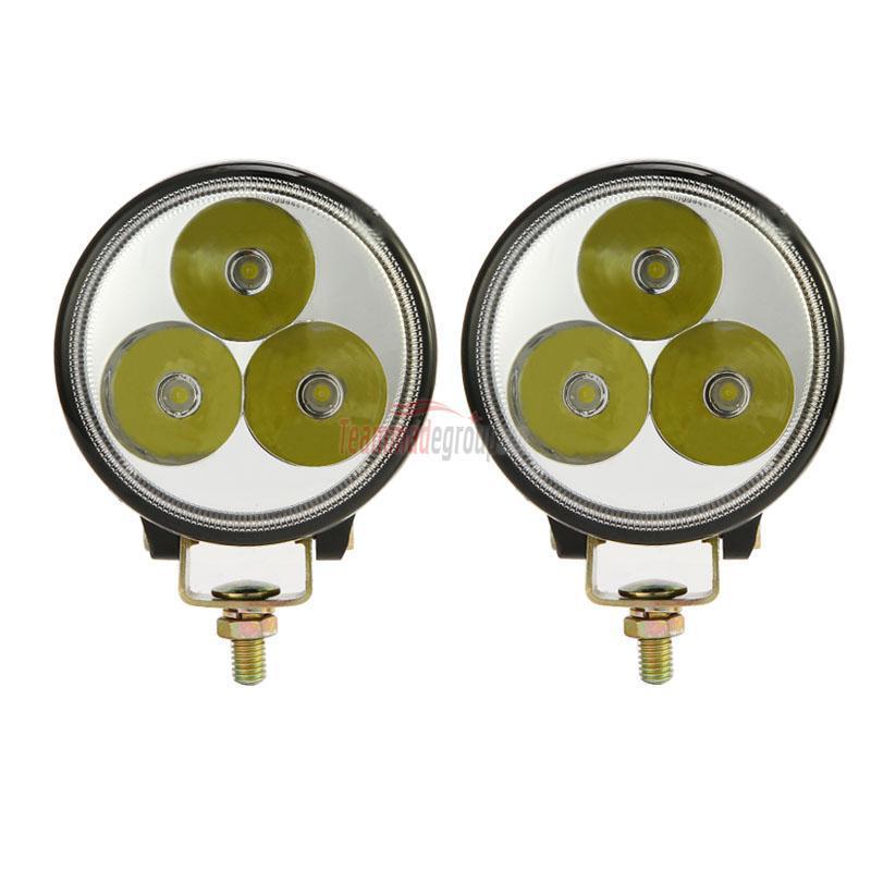 2x universal 3inch 4x4 9w off road led work light truck driving fog black lamp