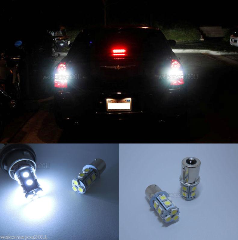 2x white 13smd led backup reverse light lamp bulb 1156 ba15s s25 7506 p21w c1