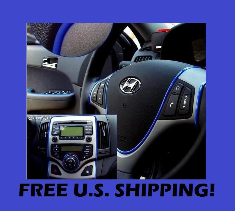 12' blue interior exterior seat gauges tail light molding trim kit 1/8'' wide