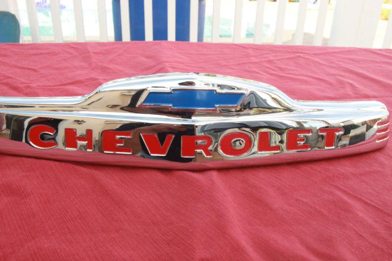 1947-53 chevy truck/suburban original hood emblem restored/rechromed