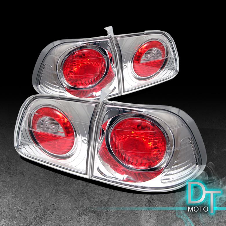 99-00 honda civic sedan 4dr clear altezza tail lights lamps left+right pair set