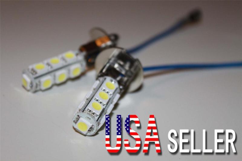 New 2pcs  h3 13 5050 smd smt car drl led fog light bulb white