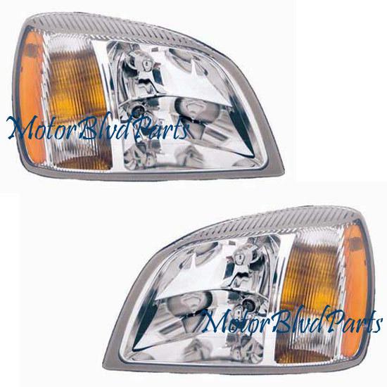 00-02 cadillac deville headlights headlamps left+right