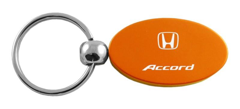 Honda accord orange oval keychain / key fob engraved in usa genuine