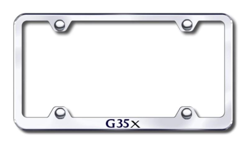 Infiniti g35x wide body  engraved chrome license plate frame -metal made in usa