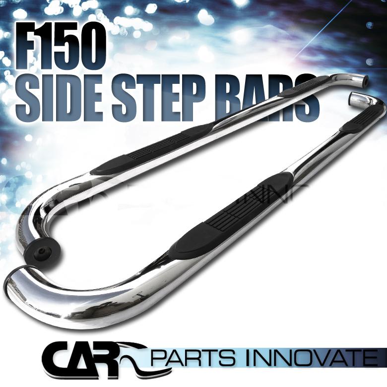 2001-2003 ford f150 supercrew 3" polished stainless steel side step nerf bars