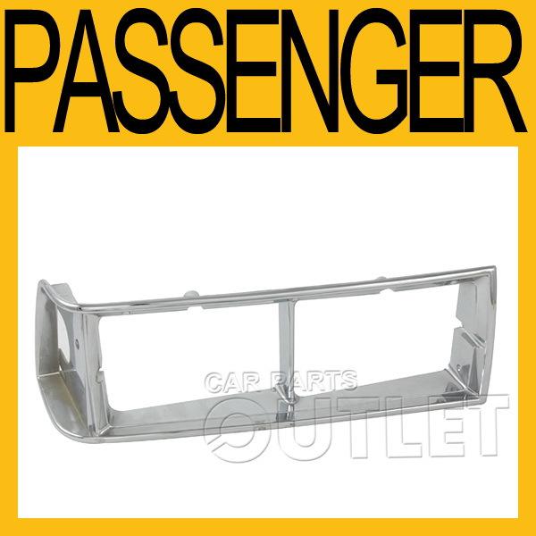 1986 chevy celebrity right side headlamp door bezel chrome plastic w/o eurosport