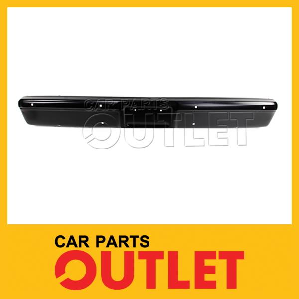 1981-1986 c1500 front bumper face bar gm1002377 black new c10 pickup wo pad hole