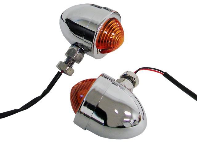 Panhead chrome mini turn signals for chopper custom bobber cafe racer xl harley